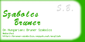 szabolcs bruner business card